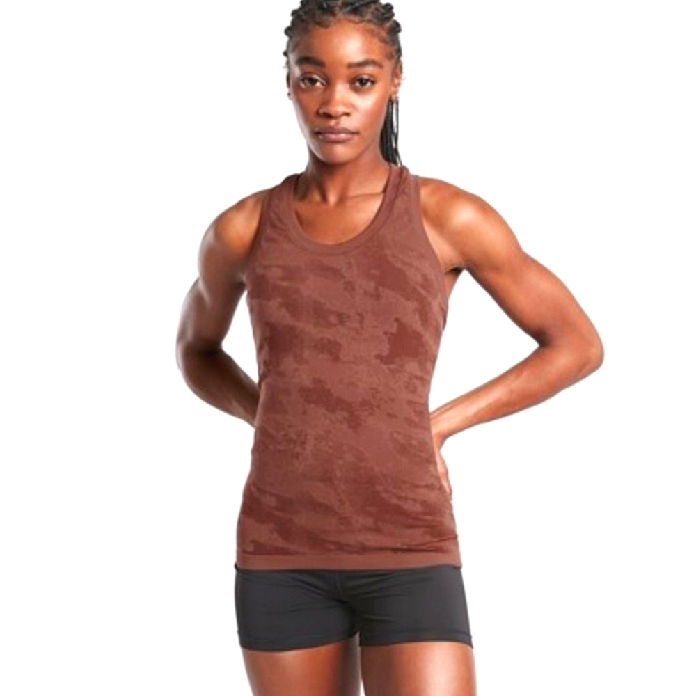 Athleta Momentum camo racerback tank size medium Burgundy red